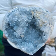 4.8lb Natural Blue Celestite Geode Quartz Crystal Cluster Mineral Rough Specimen picture