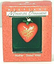 Mother Red Heart Hallmark Keepsake Miniature Christmas Ornament Vintage in Box picture