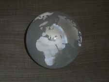 UNBRANDED WORLD GLOBE SPHERE ART GLASS PAPERWEIGHT 9.75 Circumference picture