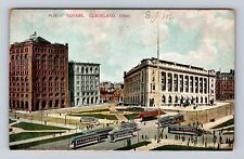 Cleveland OH-Ohio, Public Square, Busy Street Scene, Antique Vintage Postcard picture