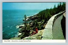 Bar Harbor, Ocean Drive Otter Cliff, Acadia National Park Vintage Maine Postcard picture