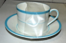 Coalport Amalfi Blue & White Cup & Saucer Tiffany & Co. English Bone China Retir picture