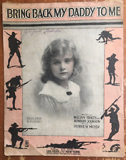 WWI Sheet Music 1917 Bring Daddy to Me-Madge Evans Child Star Cover picture
