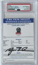 PRESIDENT GEORGE W BUSH SIGNED OSAMA BIN LADEN MOST WANTED PSA DNA COA AUTOGRAPH picture