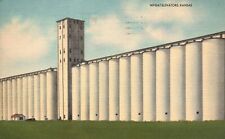 Postcard KS Wheat Elevators Concrete Cylinders Kansas 1947 Vintage PC H7567 picture
