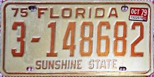 1975 Florida License Plate Hillsborough can be re-registered Unrestored Original picture