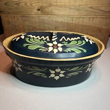 ANTIQUE EARTHENWARE SLIPWARE Bowl and cover, Early 20th Century RARE FIND picture