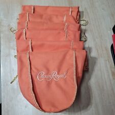 Lot of 6 Crown Royal Peach Limited Edition Felt Drawstring Bag  Bags Pouches picture