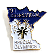 VTG International Special Olympics '91 Minnesota Map Enamel Pin Souvenir Jostens picture