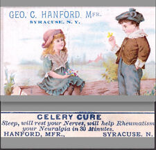 Hanford Celery Headache Nerve Sleep Cure Syracuse New York Victorian Trade Card picture