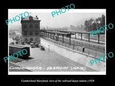 OLD 8x6 HISTORIC PHOTO OF CUMBERLAND MARYLAND THE RAILROAD DEPOT c1920 picture
