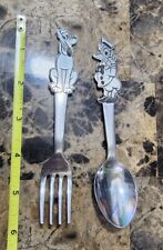 😘 BY BONNY JAPAN WALT DISNEY STAINLESS PLUTO & DONALD DUCK YOUTH SPOON & FORK  picture