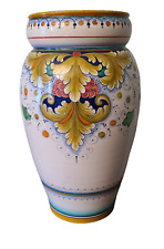 Vintage Monumental Size Gialletti Giulio -Deruta Italian Faience Floor Vase 20'' picture