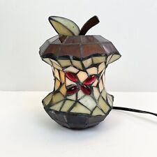 Tiffany Style Stained Glass Apple Core Lamp Light Kitchen Table Decor Accent 9” picture