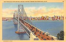 D2248 San Francisco-Oakland Bay Bridge, CA 1937 Teich Linen Postcard # 7A-H1266 picture
