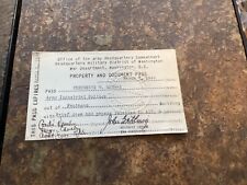 1944 Official Pentagon U.S. War Department Property and Document Pass picture