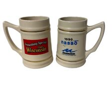 2 Vtg Ceramic Beer Mugs Something Special Wisconsin  1990 Nasao Milwaukee picture