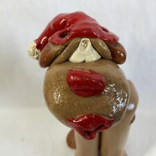Bill Hicks Christmas Reindeer NC Clay Figurine Whimsical & Unique Flirty Smooch picture