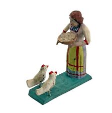 Grulicher Nativity, Farmer's Wife Feeding Chickens, Wood Carved, picture