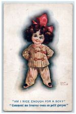 c1910's Cute Little Girl Am I Nice Enough For A Boy Fred Spurgin Posted Postcard picture
