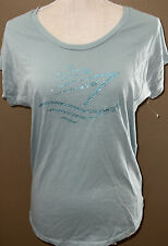 Disney Cruise Line~ Embellished~Bedazzled Blue V-Neck T-shirt~ Sz XS~ NWOT picture