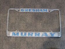 Vintage Murray Chevrolet Gresham Oregon License Plate Frame Embossed Tag Rare picture