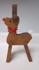 Vintage 1980's Small Wooden Reindeer, 11.5