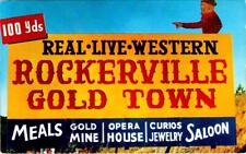 SD South Dakota ROCKERVILLE GOLD TOWN Roadside Attraction Sign (Closed) Postcard picture