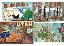 Lot of 4 Greetings Postcards - UTAH - CALIFORNIA - RHODE ISLAND & CAPE ANN picture