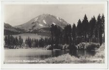 1930's Mt. Lassen, California from Manzanita Lake - REAL PHOTO Vintage Postcard picture