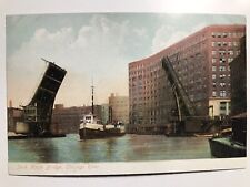 1909 Jack Knife Bridge Chicago River Postcard picture