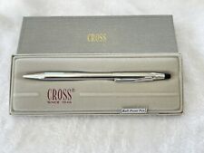 Vintage Cross Lustrous Chrome Silver Ballpoint Twist Pen Made USA 3502 Box Instr picture