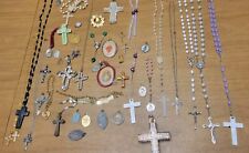 89Pc Vintage Catholic Religion Jewelry Rosary Lot Saint Medal Crucifix Sterling picture