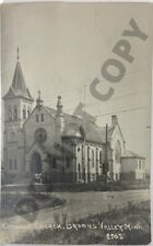 RARE RPPC BROWNS VALLEY MN Catholic Church c1923 Dirt Road TRAVERSE CO Postcard picture