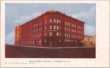 c1900s FARGO, North Dakota Postcard WALDORF HOTEL Street View 