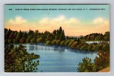 Thendara NY-New York, View Of Moose River From Bridge, Vintage Postcard picture