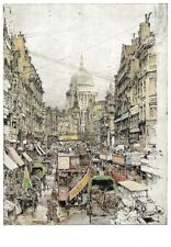 Luigi Kasimir Art Postcard Color Etching London Fleet Street picture