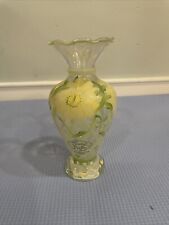 Vintage Tracy Porter Hand Painted Vase Yellow Flowers Green picture