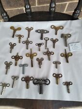 Vintage Antique Set Of 25 Metal Winding Clock Keys picture
