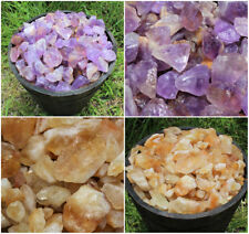 Rough Amethyst & Citrine Crystals 1/2 Lb Lot Mixed Large Raw Crystals  picture