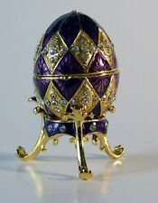 Rhinestone Egg Opens to find Jeweled Egg Necklace Chain Bejeweled Holder Jewelry picture