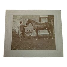 rare mounted photo 1898 man & horse early use of “SNAP SHOT” id’ed photographer picture