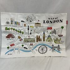 Alice Tait London Map Cotton Kitchen Tea Towel 19x28 Vintage Linen picture