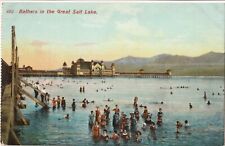 Bathers in the Great Salt Lake, Utah UT-c.1910s antique postcard unposted picture