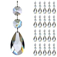  20pcs Teardrop Chandelier Crystals, Clear Crystal Chandelier Prisms 38mm picture
