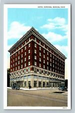 Marion OH, Historic 1924 Hotel Harding, Period Cars, Ohio Vintage Postcard picture