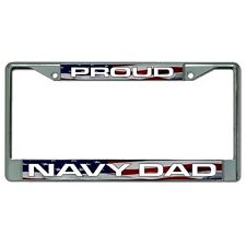 proud navy dad usn military license plate frame made in usa picture