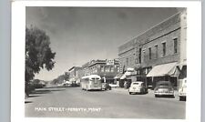 DOWNTOWN MAIN STREET forsyth mt real photo postcard rppc montana history bus picture