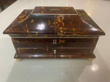 Antique Faux Tortoiseshell Sewing Box.  picture