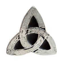 Celtic Trefoil Triquetra Small Pewter Pin Badge - Hand Made in Cornwall picture